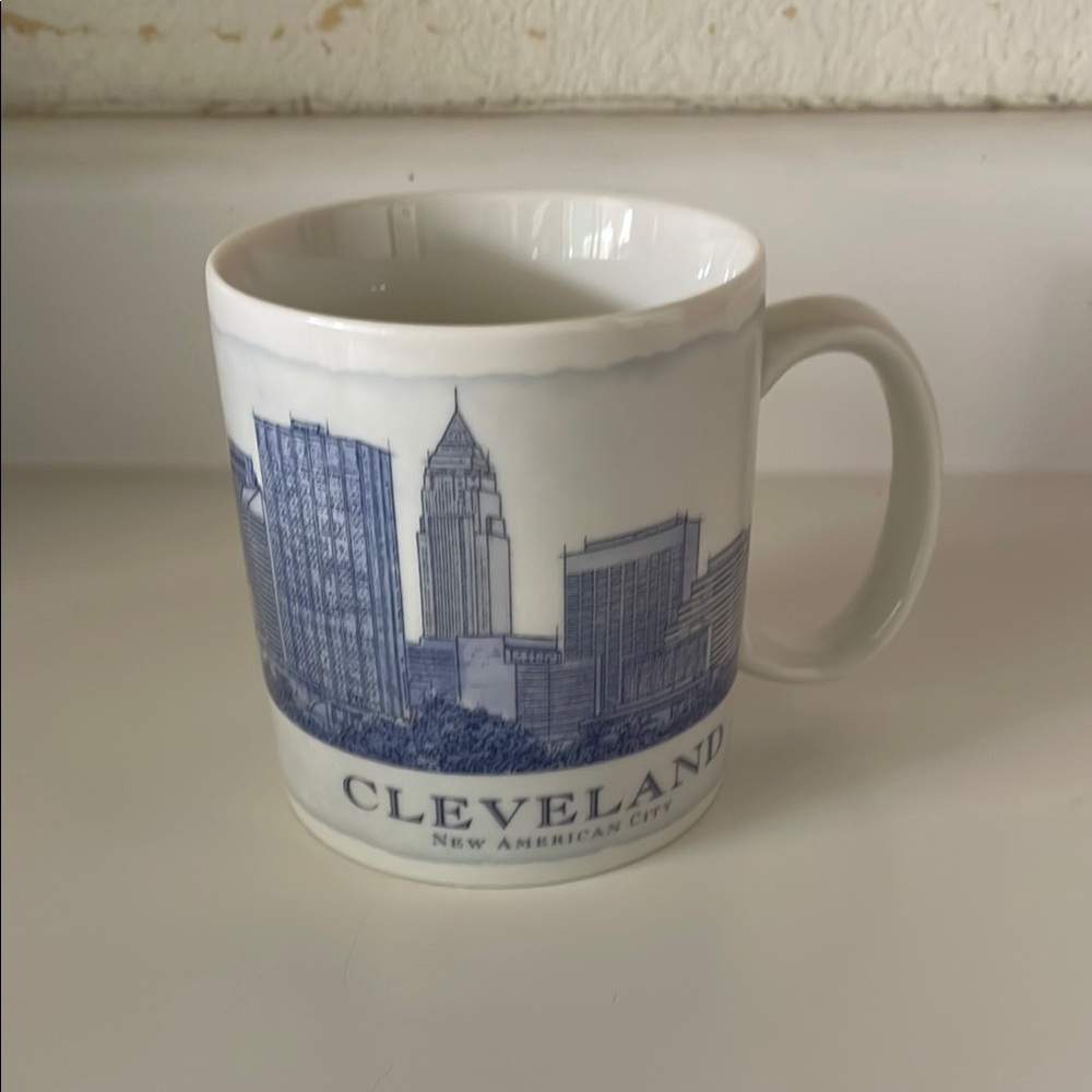 Starbucks Cleveland Skyline Mug - Blue and White